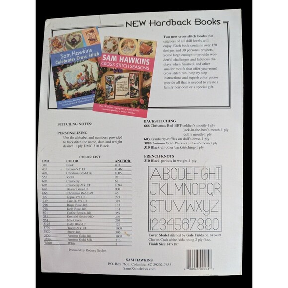 Sam Hawkins Baby Toys Birth Sampler Cross Stitch Pattern #0102 Vintage Craft - Picture 2 of 3